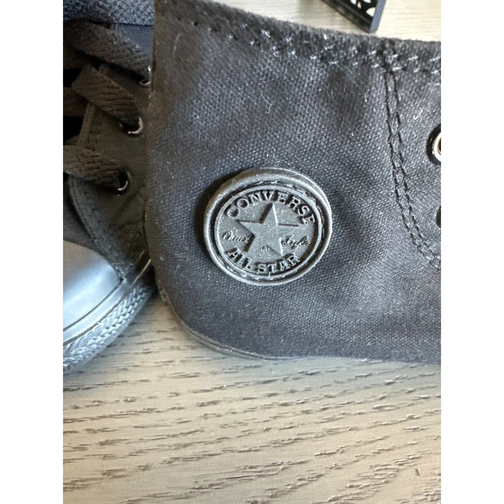 Converse Chuck Taylor All Star High Top Sneakers Monochrome Black Canvas Size 10